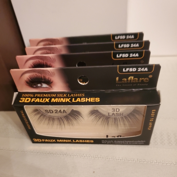 🆕 4PCS / LAFLARE 3D FAUX MINK LASHES LFSD 24A - Picture 1 of 3
